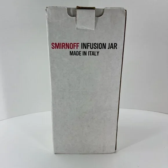 Smirnoff Infusion Jar Made In Italy Green Glass W/ Lid New Boxed - Picture 13 of 16